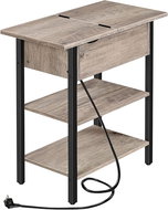 Songmics a Vasagle Odkládací stolek Frenzy 48 cm s nabíjecí stanicí, šedo-černý - Side Table
