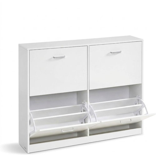 Songmics and Vasagle Tilt shoe rack Klein 105,5 cm, white - Shoe Rack - Main image