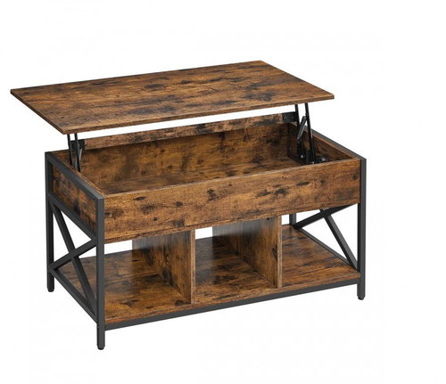 Songmics a Vasagle Bory coffee table with extension plate, brown-black - Coffee Table - Main image