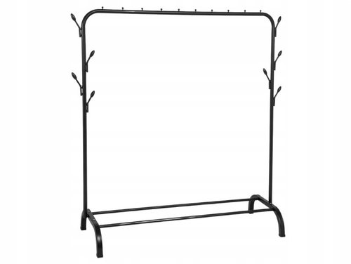 Verk 27685 Clothes rack with shoe shelf, 8 hooks, black - Coat Hanger - Main image