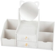 Verk 01971 Organizér na kosmetiku se zrcadlem, bílý - Makeup Organiser