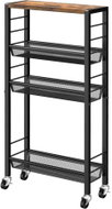 Houseland Luva Pojízdný kuchyňský regál hnědočerný - Shelving Unit