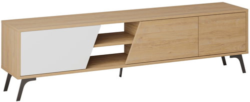 Houseland TV stolek FIONA 180 cm dub, hnědo-bílý - TV Table - Main image