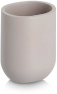 ZELLER Toothbrush cup, plastic, 7,9 × 6,6 × 10,1 cm, grey - Toothbrush Holder Cup
