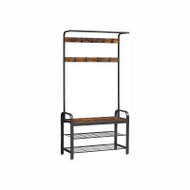 Songmics a Vasagle Předsíňový věšák s botníkem Lena 84 cm, hnědý - Coat Hanger