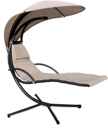 Aga Zahradní závěsné lehátko se stříškou béžové - Garden Lounger - Main image