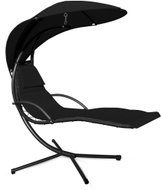 Aga Zahradní závěsné lehátko se stříškou černé - Garden Lounger