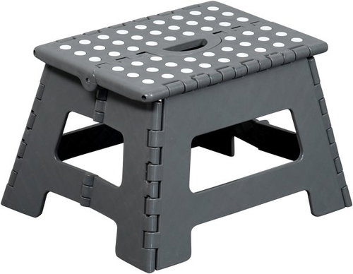 KESPER Skládací stolička 35 × 28,7 × 22 cm, nosnost 150 kg, šedá - Stool - Main image
