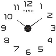 Ruhhy 28335 Designové 3D nalepovací hodiny 60-130 cm, černé - Wall Clock