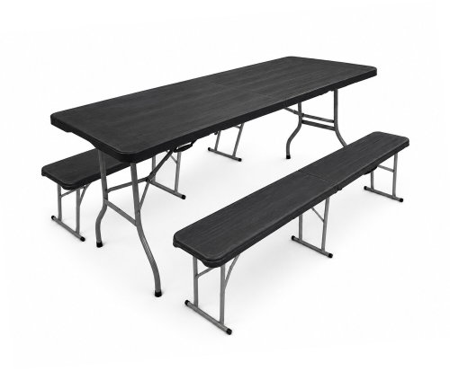 Aga Plastic folding beer set, black - Garden Furniture - Main image