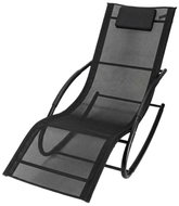 Luaro KX2809 Garden rocking chair with headrest, black - Garden Lounger