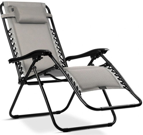 Sofotel Folding garden lounger with cushion ChillWell Soft, grey - Garden Lounger - Main image