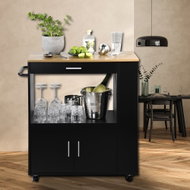 KESPER Kitchen trolley black 75 × 40 × 88 cm - Food Serving Trolley