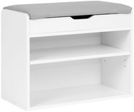 ModernHome CHXG01 Shoe rack with hinged seat, 2 shelves, white - Shoe Rack