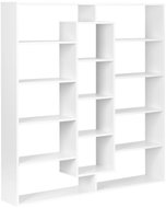 ModernHome WYJ-400 Knihovna 135,5 × 126 × 20 cm, 14 polic, bílá - Bookshelf