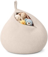 Flumi Dětský sedací vak 2v1, úložný vak na plyšáky, bez výplně, béžový - Bean Bag