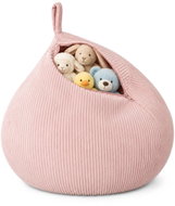 Flumi Dětský sedací vak 2v1, úložný vak na plyšáky, bez výplně, růžový - Bean Bag