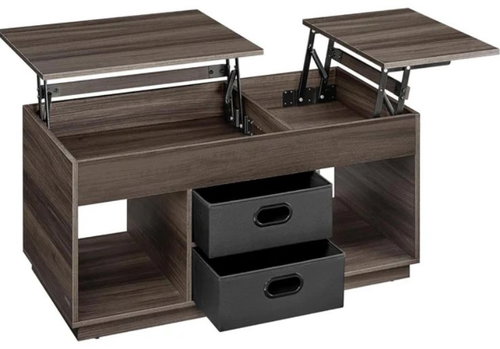 Vasagle Konferenční stolek Uma s výsuvnou deskou 100 cm, tmavě hnědý - Coffee Table - Main image