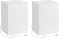 Songmics a Vasagle Sada nočních stolků Girgo 2 ks, se zásuvkou a USB porty, bílé - Night Stand