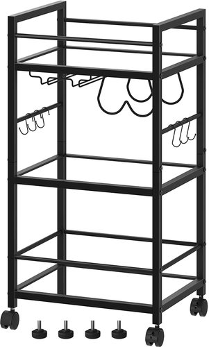 Houseland Lexo hnědočerný - Food Serving Trolley - Main image