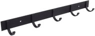 Verk 27249 Wall-Mounted Bathroom Towel Rack 38.5 × 3cm, 5 Hooks, Black - Coat Hanger