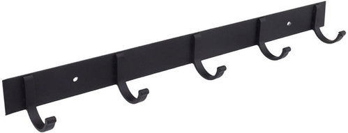 Verk 27249 Wall-Mounted Bathroom Towel Rack 38.5 × 3cm, 5 Hooks, Black - Coat Hanger - Main image
