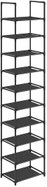 SONGMICS Botník 10 polic, textilní police, černý 33 × 33 × 173 cm - Shoe Rack