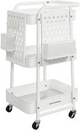 Songmics Pojízdný kuchyňský vozík Meshy bílý - Food Serving Trolley