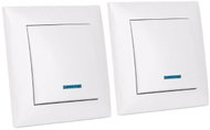Entac Vypínač jednopólový bílý s červenou kontrolkou 2 ks - Light Switch