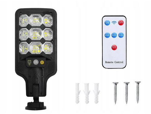 Verk 12372 Solar Street Light with Motion Sensor 63 LED, Black - Garden Lighting - Main image