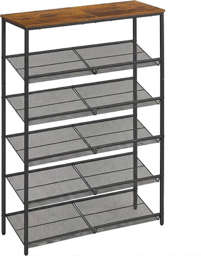 Songmics a Vasagle Botník Melas 114 cm černý/hnědý - Shoe Rack - Main image