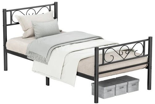 Songmics a Vasagle Kovový rám postele 90 × 190 cm Dramatico, černý - Bed Frame - Main image