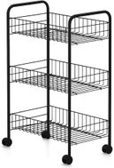 DuraHome Regál pojízdný, 3 patra, černý - Cart