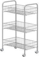 DuraHome Regál pojízdný, 3 patra, stříbrný - Cart