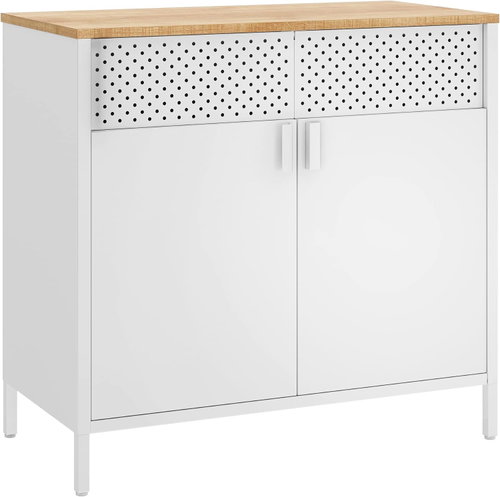 Songmics TEDUO Storage Cabinet, White and Brown - Cabinet - Main image