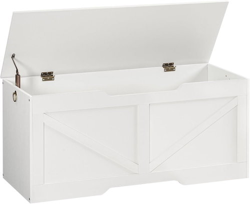 Songmics and Vasagle Sabil Storage Chest and Bench 110 cm, White - Chest - Main image
