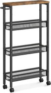 Songmics a Vasagle Pojízdný kuchyňský vozík Compi 77 cm, černo-hnědý - Cart