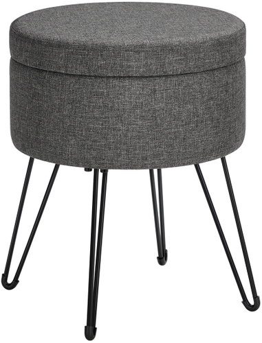 Songmics and Vasagle Lomo Storage Stool 13.4L, Grey/Black - Ottoman - Main image