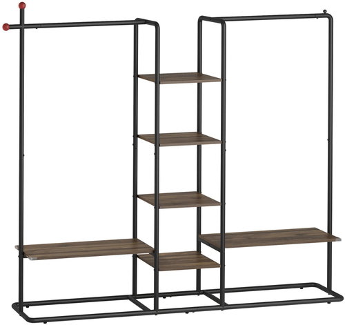 Songmics and Vasagle Horna Open Wardrobe 153.6cm, Black/Brown - Clothes Hanger - Main image