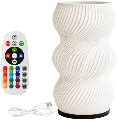 Verk 12450 Dekorativní LED RGB váza s osvětlením 2 v 1, dálkové ovládání, bílá - Decorative Lighting - Main image