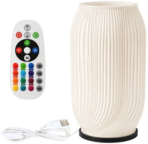 Verk 12449 Dekorativní LED RGB váza s osvětlením 2 v 1, dálkové ovládání, bílá - Decorative Lighting - Main image