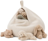 Flumi Sedací vak 2v1 Bouclé, úložný vak na plyšáky, bez výplně, světle béžový - Bean Bag