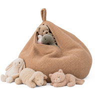 Flumi Sedací vak 2v1 Bouclé, úložný vak na plyšáky, bez výplně, tmavě béžový - Bean Bag