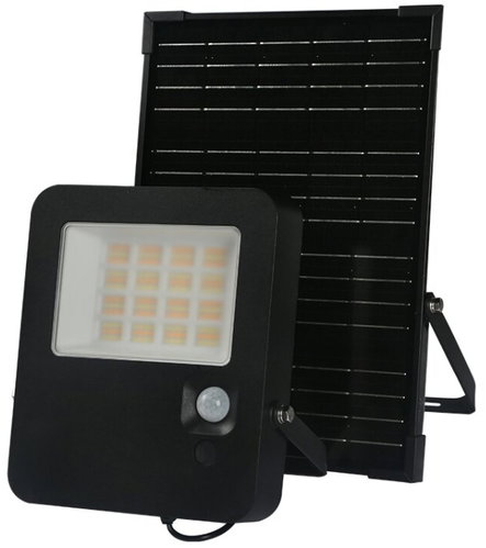 Aca Lighting Norel LED Solar Floodlight 32W/3CCT/IP65/Li-Fe 6.4V/6Ah, Black - LED Reflector - Main image