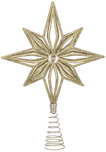 LAALU Christmas Tree Topper Star Champagne, plastic, 20 cm - Christmas Ornaments - Main image
