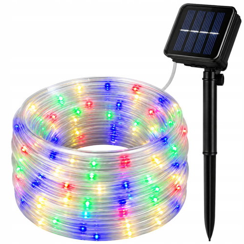 Verk 12436 Solar Garden LED Rope Light, 50 LEDs, 8 Modes, 7m, Multicolour - Garden Lighting - Main image