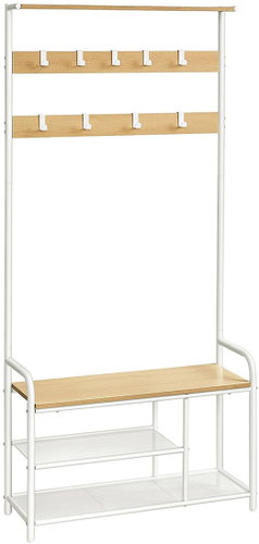 Songmics a Vasagle Předsíňový věšák Lore HSR409W09, dub, bílý - Coat Hanger - Main image