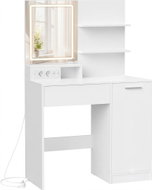 Songmics and Vasagle Cimo Dressing Table with Mirror and LED Lighting 80cm, White - Dressing Table