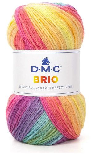 DMC Brio Multicolour Yarn, 100 g, Shade 408 Yellow, Pink, Turquoise, Purple - Yarn - Main image
