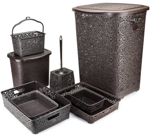 Megaplast Koupelnový set Monako 8 ks, wenge - Bathroom Accessory Set - Main image